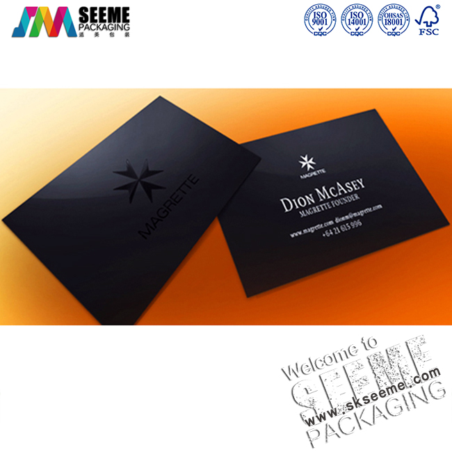 名片印刷2-黑卡纸uv烫白